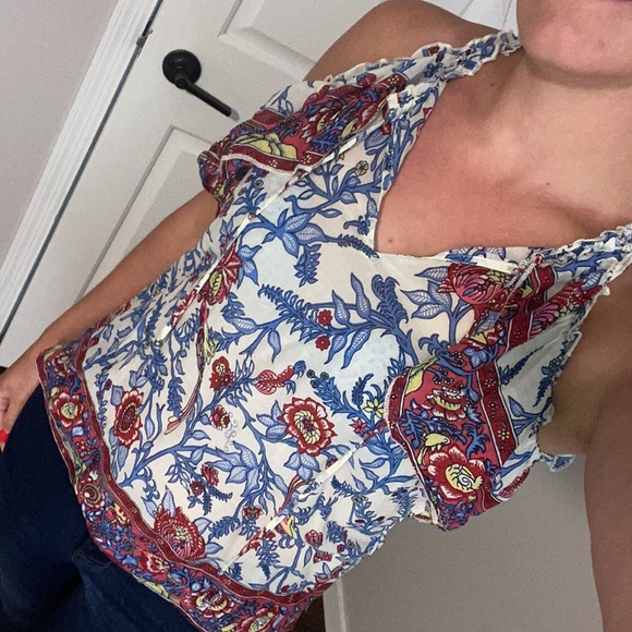 boho ruffle floral tank - Picture 2 of 4